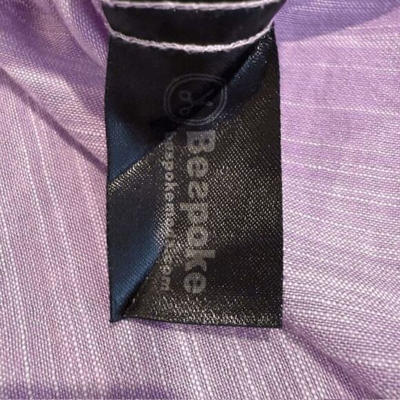 Bespoke Button Front Lavender Purple Contrast Plaid Flip Cuff Size XXL - Picture 9 of 14